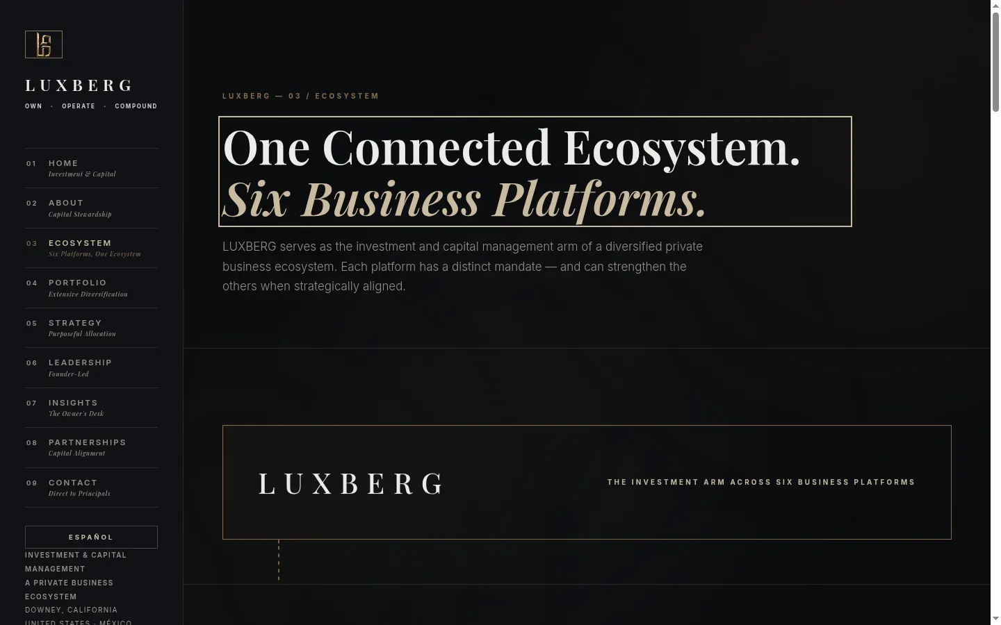 LUXBERG ecosystem page.