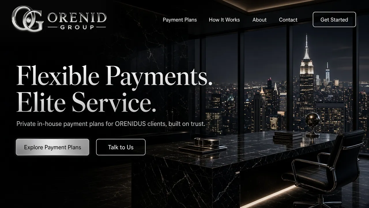 ORENID GROUP website on a screen.