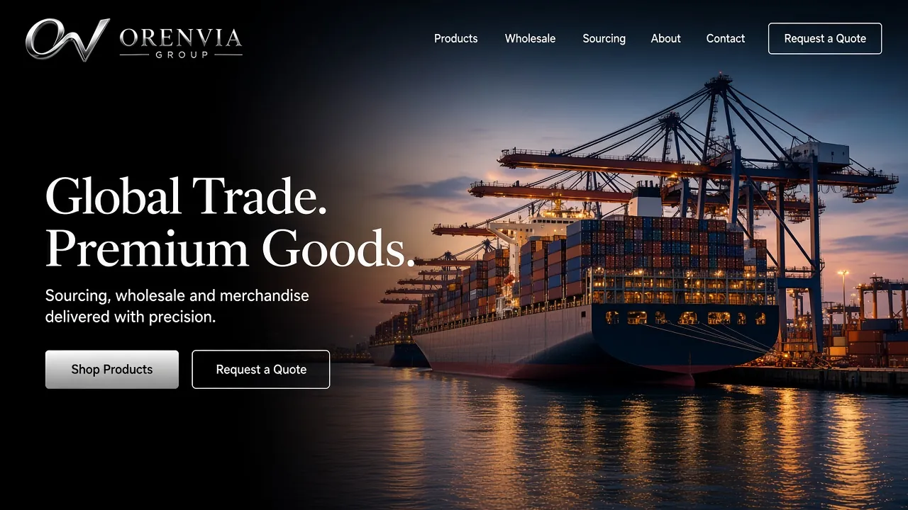 ORENVIA GROUP website on a screen.